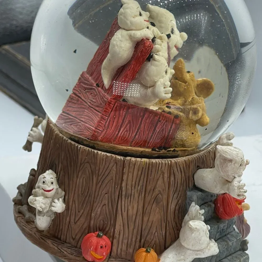 Halloween musical bat snow globe ghosts dogs cats